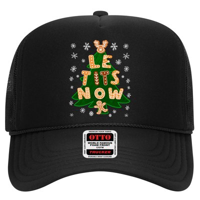 Le Tits Now Christmas Let It Snow Ugly Christmas Sweater Trucker Hat