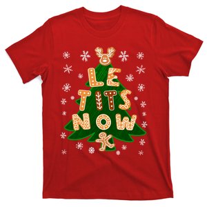 Le Tits Now Christmas Let It Snow Ugly Christmas Sweater T-Shirt