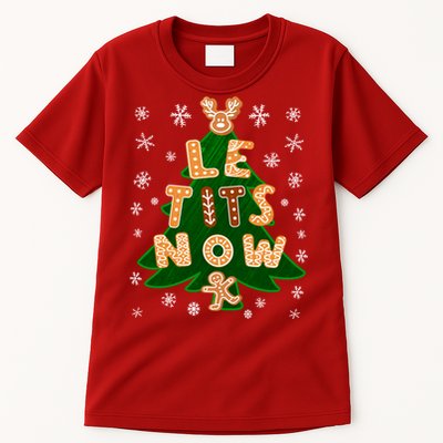 Le Tits Now Christmas Let It Snow Ugly Christmas Sweater Tall T-Shirt