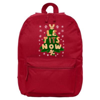 Le Tits Now Christmas Let It Snow Ugly Christmas Sweater 16 in Basic Backpack