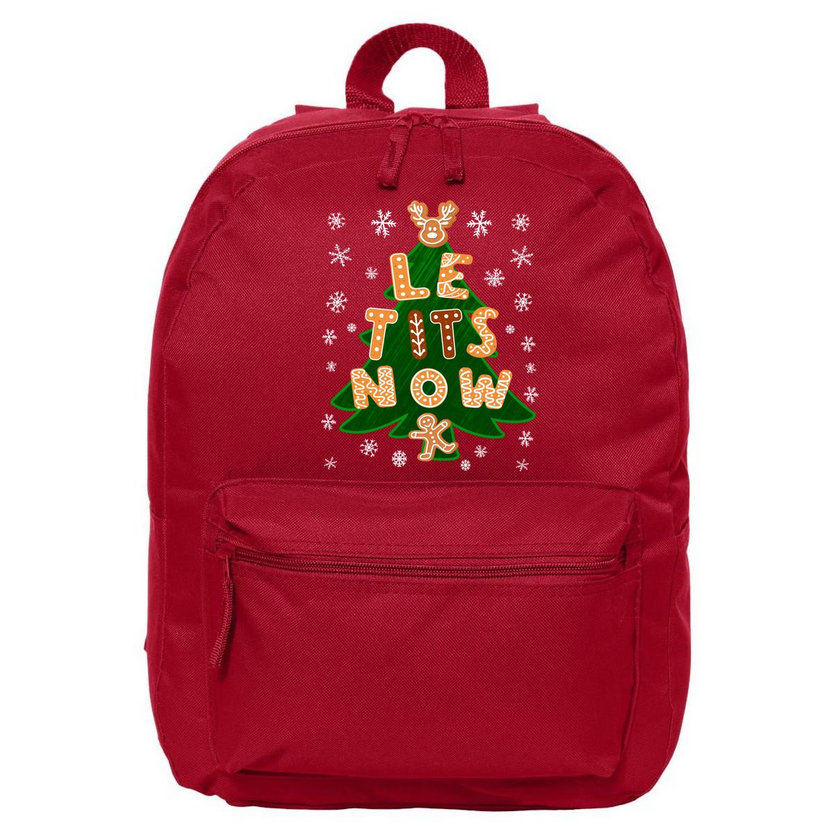 Le Tits Now Christmas Let It Snow Ugly Christmas Sweater 16 in Basic Backpack