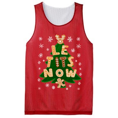 Le Tits Now Christmas Let It Snow Ugly Christmas Sweater Mesh Reversible Basketball Jersey Tank