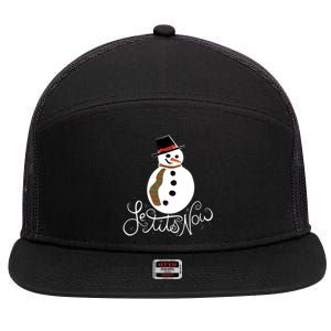 Le Tits Now Let It Snow Gift 7 Panel Mesh Trucker Snapback Hat