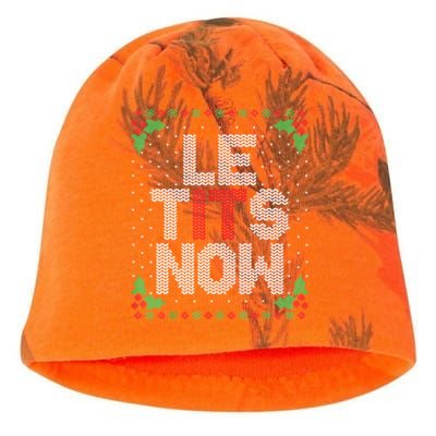 Le Tits Now Funny Christmas Let It Snow Adult Ugly Christmas Kati - Camo Knit Beanie