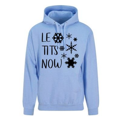 Le Tits Now Gift Let It Snow Gift Humor Christmas Gift Unisex Surf Hoodie