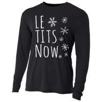 Le Tits Now Gift Let It Snow Gift Humor Christmas Cooling Performance Long Sleeve Crew