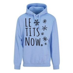 Le Tits Now Gift Let It Snow Gift Humor Christmas Unisex Surf Hoodie