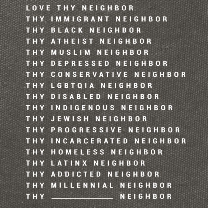 Love Thy Neighbor Thy Immigrant Neighbor Thy Black Neighbor Gift Cotton Canvas Backpack