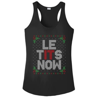 Le Tits Now Funny Christmas Let It Snow Adult Ugly Christmas Ladies PosiCharge Competitor Racerback Tank