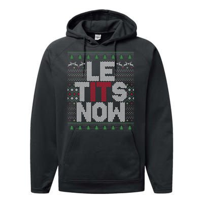 Le Tits Now Christmas Let It Snow Ugly Christmas Performance Fleece Hoodie