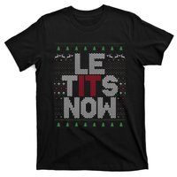 Le Tits Now Christmas Let It Snow Ugly Christmas T-Shirt