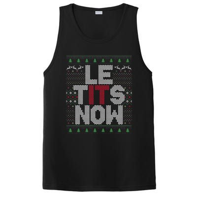 Le Tits Now Christmas Let It Snow Ugly Christmas PosiCharge Competitor Tank