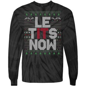 Le Tits Now Christmas Let It Snow Ugly Christmas Tie-Dye Long Sleeve Shirt