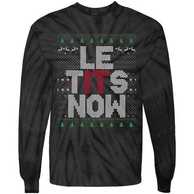 Le Tits Now Christmas Let It Snow Ugly Christmas Tie-Dye Long Sleeve Shirt