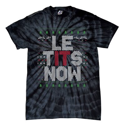 Le Tits Now Christmas Let It Snow Ugly Christmas Tie-Dye T-Shirt