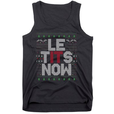 Le Tits Now Christmas Let It Snow Ugly Christmas Tank Top