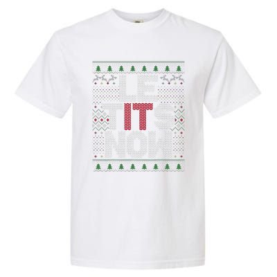 Le Tits Now Christmas Let It Snow Ugly Christmas Garment-Dyed Heavyweight T-Shirt