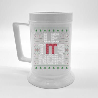 Le Tits Now Christmas Let It Snow Ugly Christmas Beer Stein