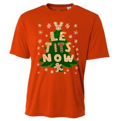 Le Tits Now Let It Snow Humor Christmas Funny Gift Cooling Performance Crew T-Shirt