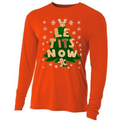 Le Tits Now Let It Snow Humor Christmas Funny Gift Cooling Performance Long Sleeve Crew