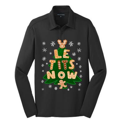 Le Tits Now Let It Snow Humor Christmas Funny Gift Silk Touch Performance Long Sleeve Polo