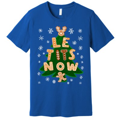 Le Tits Now Let It Snow Humor Christmas Funny Gift Premium T-Shirt