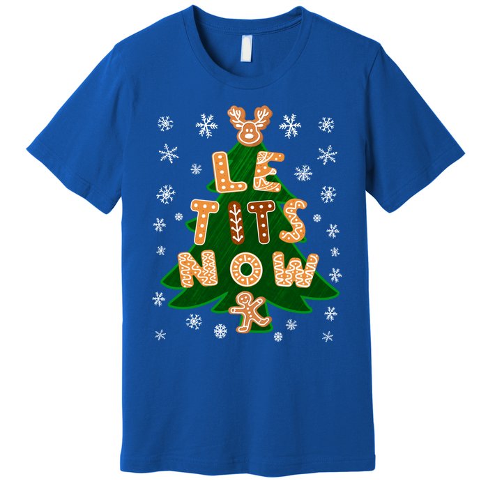 Le Tits Now Let It Snow Humor Christmas Funny Gift Premium T-Shirt