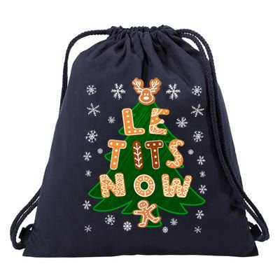 Le Tits Now Let It Snow Humor Christmas Funny Gift Drawstring Bag