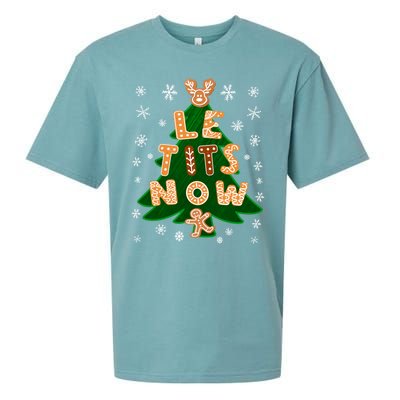 Le Tits Now Let It Snow Humor Christmas Funny Gift Sueded Cloud Jersey T-Shirt