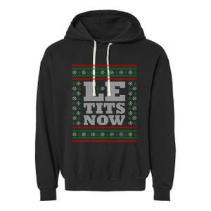 Le Tits Now Ugly Christmas Let It Snow Great Gift Garment-Dyed Fleece Hoodie