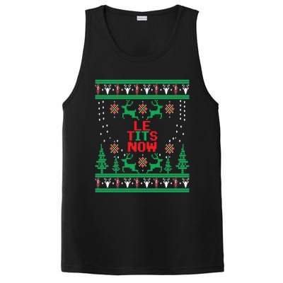 Le Tits Now Christmas Let It Snow Ugly Sweater Party Gift PosiCharge Competitor Tank