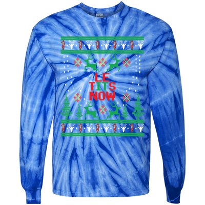 Le Tits Now Christmas Let It Snow Ugly Sweater Party Gift Tie-Dye Long Sleeve Shirt