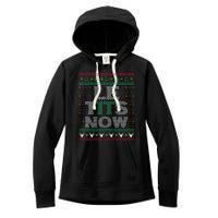 Le Tits Now Christmas Let It Snow Ugly Sweater Funny Women's Fleece Hoodie