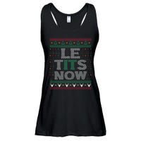 Le Tits Now Christmas Let It Snow Ugly Sweater Funny Ladies Essential Flowy Tank