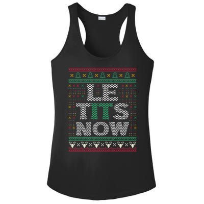 Le Tits Now Christmas Let It Snow Ugly Sweater Funny Ladies PosiCharge Competitor Racerback Tank