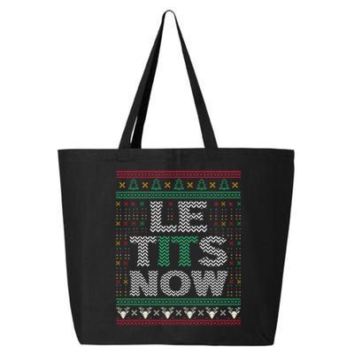 Le Tits Now Christmas Let It Snow Ugly Sweater Funny 25L Jumbo Tote