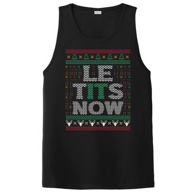 Le Tits Now Christmas Let It Snow Ugly Sweater Funny PosiCharge Competitor Tank