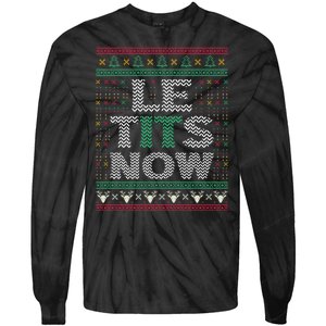 Le Tits Now Christmas Let It Snow Ugly Sweater Funny Tie-Dye Long Sleeve Shirt