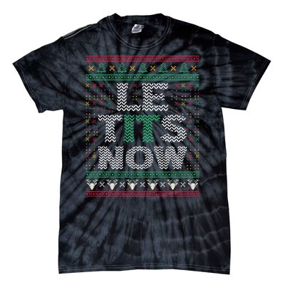 Le Tits Now Christmas Let It Snow Ugly Sweater Funny Tie-Dye T-Shirt