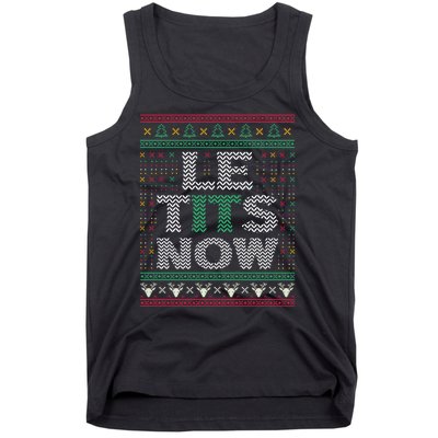 Le Tits Now Christmas Let It Snow Ugly Sweater Funny Tank Top