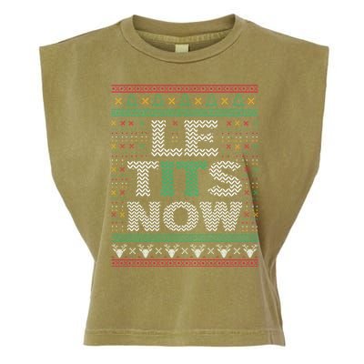 Le Tits Now Christmas Let It Snow Ugly Sweater Funny Garment-Dyed Women's Muscle Tee