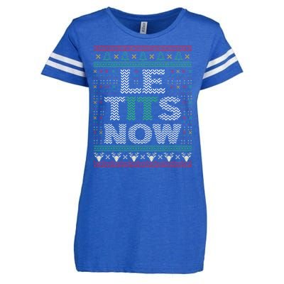 Le Tits Now Christmas Let It Snow Ugly Sweater Funny Enza Ladies Jersey Football T-Shirt