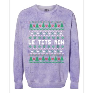 Le Tits Now Ugly Christmas Sweater Let It Snow Gift Colorblast Crewneck Sweatshirt