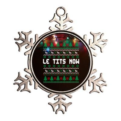 Le Tits Now Ugly Christmas Sweater Let It Snow Gift Metallic Star Ornament