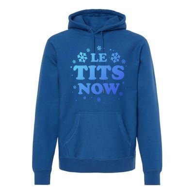 Le Tits Now Let It Snow Funny Christmas Winter Xmas Wordplay Gift Premium Hoodie