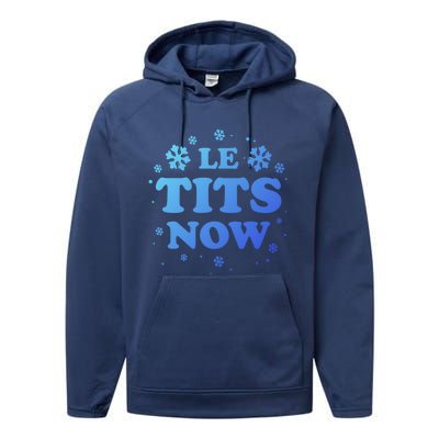 Le Tits Now Let It Snow Funny Christmas Winter Xmas Wordplay Gift Performance Fleece Hoodie