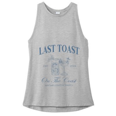 Last Toast On The Coast Bachelorette Party Beach Bridal Ladies PosiCharge Tri-Blend Wicking Tank