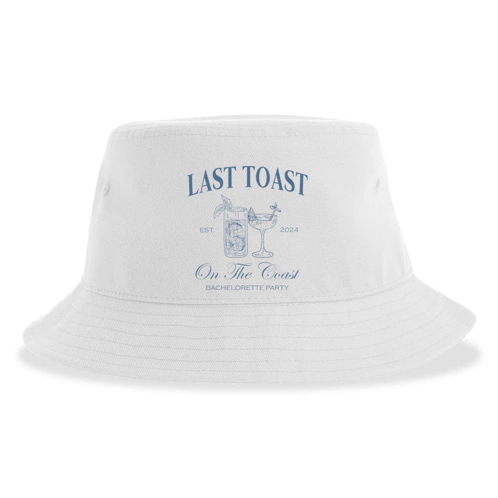 Last Toast On The Coast Bachelorette Party Beach Bridal Sustainable Bucket Hat