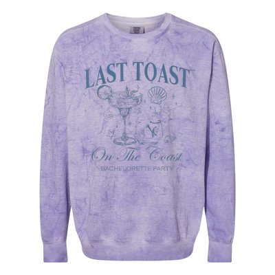 Last Toast On The Coast Bachelorette Party Beach Bridal Colorblast Crewneck Sweatshirt