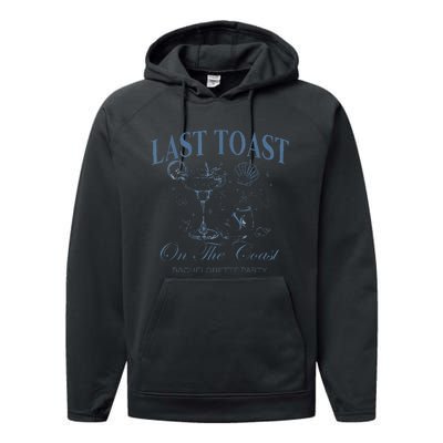 Last Toast On The Coast Bachelorette Party Beach Bridal Performance Fleece Hoodie